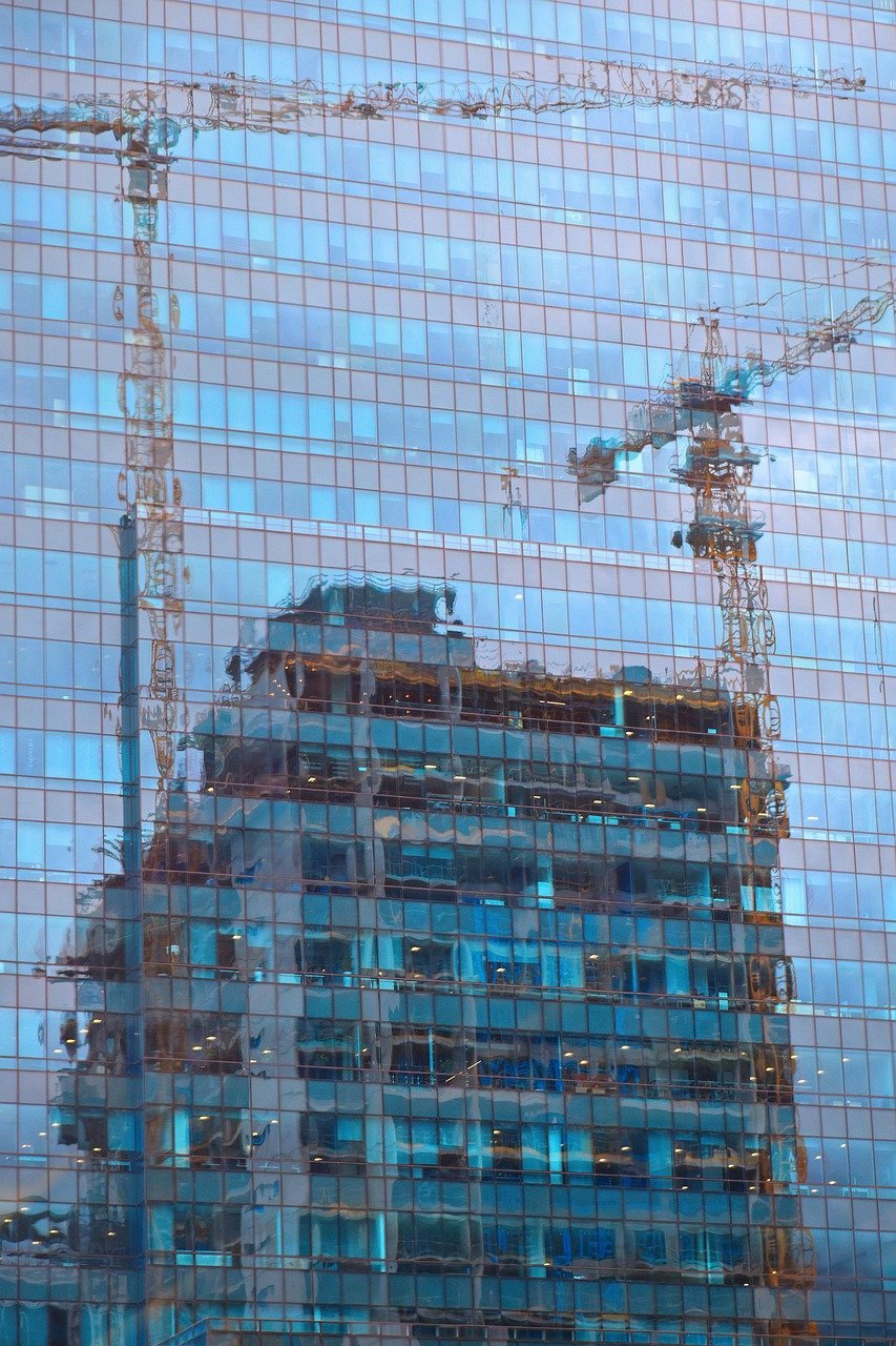 architecture, building, structure, modern, tower, reflection, real estate, glass, facade, city